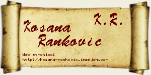 Kosana Ranković vizit kartica